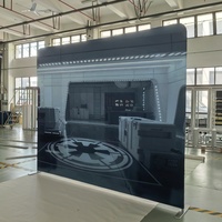 Support de bannière en tissu tendu en aluminium, portable, pour exposition, toile de fond pour salon professionnel