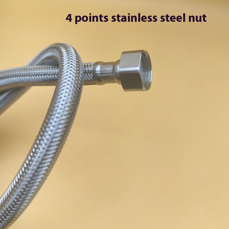 OEM 4-Point Single Bend 304 Stainless Steel Metal Braided Elbow Hose Cold Hot High Pressure Explosion-Proof Water Inlet Hardware