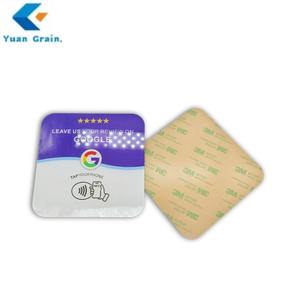 Autocollant de table en acrylique avec <span class=keywords><strong>puce</strong></span> NFC, carte de menu de restaurant, carte de commentaires Facebook et Google, code QR, médias sociaux, avis mobiles, tactile - Product Image 4