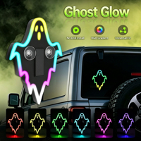 Universelle Solarbetriebene Geister-Dreieck-Fensterleuchte Dynamische Halloween-Atmosphäre Auto-Ambiente-Lampe Auto-Display