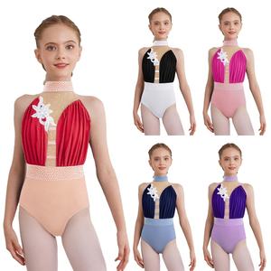 Justaucorps de danse pour filles de 6 à 16 ans, idéal pour le patinage artistique, la gymnastique, la danse latine, les spectacles et les performances sur scène. - Product Image 1