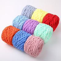 Charmkey gros fil de chenille coloré 100% polyester chenille gros fil pour tricoter à la main