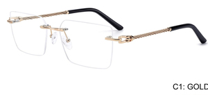 迅速配送、在庫あり、メンズ長方形リムレスメガネ、薄くて柔軟なリムレスメガネ - Product Image 2