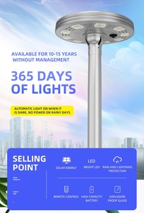 Lámpara Solar LED de Jardín de 240W con 12 Cabezales, Tipo UFO Redondo, Clasificación IP67, Cuerpo de Aluminio con Fuente de Alimentación para Uso en Exteriores - Product Image 2
