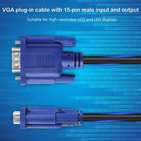 Câble VGA tressé en PVC HD 1080P mâle-mâle de 1m, 1,5m, 3m pour PC et Home Cinéma