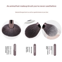 Ensemble de 7 pinceaux de maquillage professionnels en poils de chèvre naturels de haute qualité, avec manche en bois, étiquette privée personnalisée, vente en gros