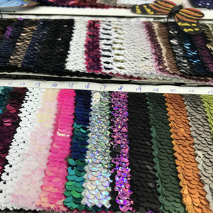 Lentejuelas De Doble Cara 5MM Double Sided Embroidery Sparkle Sequin Fabrics 100% <strong>Polyester</strong> <strong>Mesh</strong> Sequin Fabrics <strong>E</strong> Costume Fabric - Product Image 2