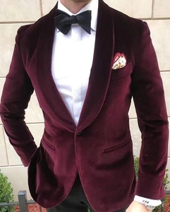 <span class=keywords><strong>Veste</strong></span> en <span class=keywords><strong>velours</strong></span> smoking sur mesure <span class=keywords><strong>de</strong></span> haute qualité pour hommes avec bouton recouvert <span class=keywords><strong>de</strong></span> <span class=keywords><strong>velours</strong></span> - Product Image 3