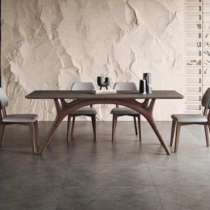 Table à manger Deer Cry en bois massif, structure en bois courbé rectangulaire, meubles de salle à manger stables - Product Image 2