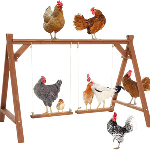 Columpio de madera para gallinas, soporte de madera maciza para jaulas de aves, hábitat de juego. - Product Image 1