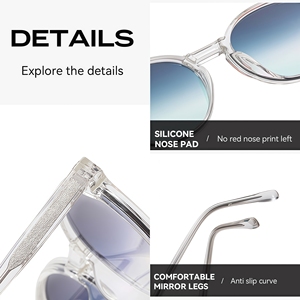 Lunettes de soleil ovales Lunettes de soleil de créateur pour femmes Lunettes de soleil rétro pour hommes Lunettes de soleil vintage Filtre de couleur épais Mode Lentilles polarisées UV400 - Product Image 4