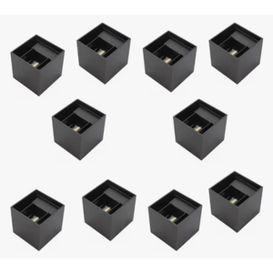 12W nero quadrato LED lampada da parete esterna luce calda contrafforte Design per esterni - Product Image 2