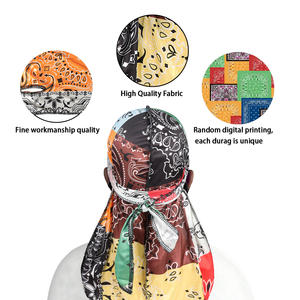 Durag en satin de polyester coloré Do Du Doo, foulard long à queue, bandana paisley soyeux pour hommes, hip-hop en plein air, vague 360 - Product Image 3
