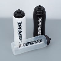 Bouteilles d'eau de sport à presser personnalisées avec logo imprimé, 32 oz, 1000 ml, grande capacité, anti-fuite, sans BPA, en plastique, pour le cyclisme