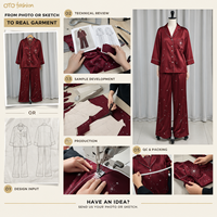 Ensemble deux pièces pour femmes en satin bordeaux, imprimé étoiles, col en V, pyjama, vêtements de détente, fabrication sur mesure, étiquette privée OEM