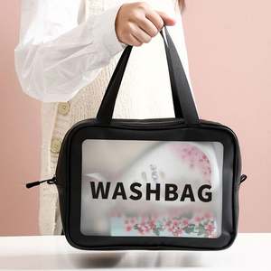2024 Logo Customize <b>Travel</b> Transparent Pink Cosmetic <b>Bag</b> Pouch Clear <b>Makeup</b> <b>Bags</b> - Product Image 2