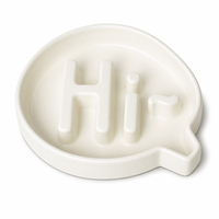 Bol pour chien personnalisé en gros, bol à nourriture pour animaux de compagnie en forme de « Hi » blanc écologique pour chiens