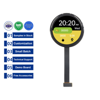 Jam tangan pintar bulat 1.04 inci 340*340 layar OLED QSPI 24Pin Tampilan modul AMOLED melingkar dengan penutup sentuh Panel layar sentuh