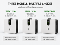 Système de stockage d'énergie intelligent pour la maison 1kW 2kW 2kWh 4kWh, batterie solaire hybride portable avec charge PV AC et écran LCD intelligent