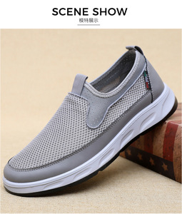 Zapatos Deportivos para Hombre con Parte Superior de Malla, Suela Ligera de PU, Amortiguación, Estilo Slip-On para Caminar y Correr - Product Image 3