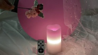 KSWING Bougie LED sans Flamme en Forme de Cœur Rose, Projecteur Romantique pour la Nuit de la Saint-Valentin, Décoration d'Intérieur pour Chambre à Coucher