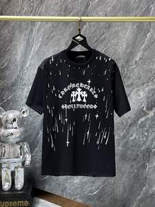 <span class=keywords><strong>T</strong></span>-<span class=keywords><strong>shirt</strong></span> King Mcgreen Star Chromed Hearts, style rétro, manches courtes, décontracté, ample, pour hommes, femmes et couples, en coton. - Product Image 5