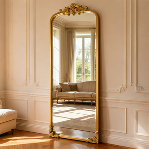 <span class=keywords><strong>Specchio</strong></span> a Figura Intera Stile Francese Dorato per Camera <span class=keywords><strong>da</strong></span> Letto, <span class=keywords><strong>Specchio</strong></span> <span class=keywords><strong>da</strong></span> <span class=keywords><strong>Terra</strong></span> con Cornice in Ferro Retrò - Product Image 5