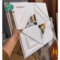 AISEN DECOR Miroir Moderne Panneaux Muraux 3D PVC Carreaux Muraux en Plastique Doré
