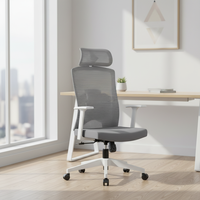 Chaise de bureau ergonomique moderne pivotante en maille réglable de luxe pour grands et grands-tailles, en nylon, vente en gros d'usine de meubles