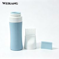 Bouteille de shampoing de voyage portable personnalisée et brosse de massage du cuir chevelu en silicone écologique avec des caractéristiques douces pour une utilisation en randonnée et en poche