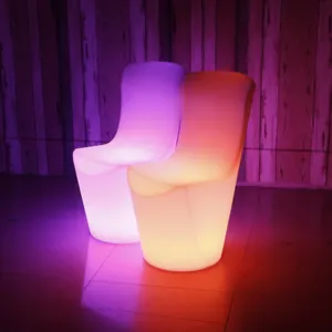 Nieuwe Led Gloeiende Barstoel Eetstoelen Voor Nachtclublounge Met Waterdicht Draagbaar Tuinmeubilair