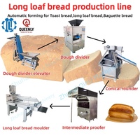 Chaîne de production de pain de mie et de pain long commercial, machine automatique motorisée en acier inoxydable 304, 1500 pièces/heure pour boulangerie