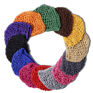 SOLPOP <span class=keywords><strong>Filet</strong></span> à <span class=keywords><strong>cheveux</strong></span> en maille crochetée en rayonne, bonnet snood épais et court pour femme, couvre-chignon, ornement pour dormir - Product Image 5