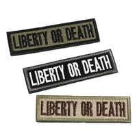 Liberté ou Mort – Écusson brodé 100 % 3D en denim, longue bande, pour veste de costume, chapeau, décoration, badge
