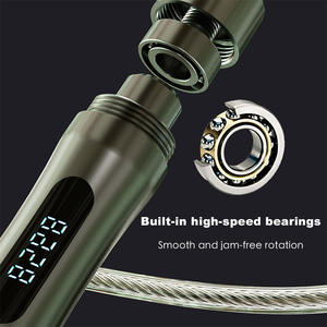 <span class=keywords><strong>Corda</strong></span> per Saltare Personalizzata con Logo, Peso Regolabile e Digitale, in PVC con Manico in Alluminio e Contatore LED per Competizioni Fitness e <span class=keywords><strong>CrossFit</strong></span> - Product Image 5