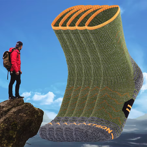 मेरिनो ऊन मोजे कस्टम शीतकालीन टेरी गर्म खेल मोजे पुरुषों महिलाओं मोटी कसरत आउटडोर हाइकिंग मोक्स - Product Image 6