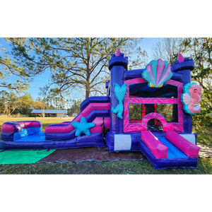 Castillo Inflable Comercial Purple Palace, Combo <span class=keywords><strong>de</strong></span> Tobogán Acuático y Seco, Castillo Inflable <span class=keywords><strong>de</strong></span> PVC con Tobogán, Piscina <span class=keywords><strong>de</strong></span> Agua para Fiestas <span class=keywords><strong>de</strong></span> Alquiler - Product Image 2