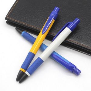 Two Tone Split Body Rubber Grip Plastic Click Ballpoint <b>Pen</b>, Custom Logo Retractable Advertising <b>Pen</b> - Product Image 4