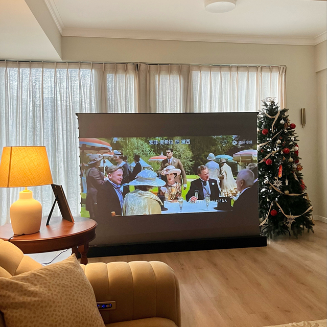 PerfecTisan ALR Electric Floor Rising Screen 4K High Quality CBSP Motorized Screen 150 Degree for Short Throw Laser Projector