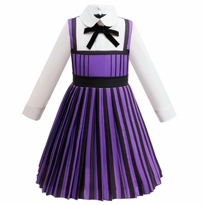 Costume da Bambina per Cosplay <span class=keywords><strong>Mercoledì</strong></span>, Abito a Righe in Poliestere, Costume per Feste, Travestimento per Bambini Ispirato a Film e Serie TV - Product Image 5