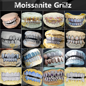 Bijoux fantaisie en argent 925 avec grande pierre en moissanite, <span class=keywords><strong>grillz</strong></span> 10 sur le dessus et 10 sur le dessous, <span class=keywords><strong>grillz</strong></span> personnalisés en moissanite VVS, <span class=keywords><strong>grillz</strong></span> dentaires, <span class=keywords><strong>grillz</strong></span> pour dents - Product Image 6