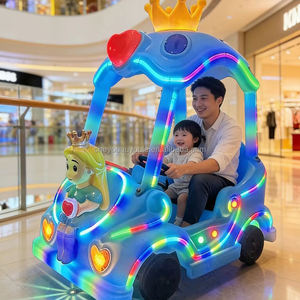 Auto Elettrica per Bambini con Luci LED, Attrezzatura per Divertimento Genitore-Figlio per Centri Commerciali, Auto Galleggiante a Forma di Corona, Amore e Principessa - Product Image 6