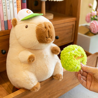 Peluche Capybara Jouant avec une balle, Animal en peluche moche et mignon, Coussin extensible à câliner pour enfants, Cadeau d'anniversaire et de remise de diplôme