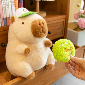 Peluche de Capibara Jugando con Pelota, Animal de Peluche Feo y Adorable, Almohada Elástica para Abrazar, Peluche para Niños, Regalo de Cumpleaños o Graduación - Product Image 2