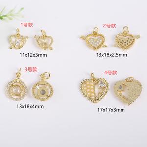 จี้รูปหัวใจประดับเพชรซิคอน ทองแดง สำหรับทำเครื่องประดับสร้อยคอ ฤดูใบไม้ผลิ 2025 กวางโจว - Product Image 3
