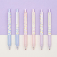 Stylo gel tulipe marguerite fraîche simple stylo roller fleur étudiant créatif 0.5mm noir