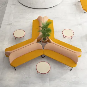 สำเนียงการออกแบบเดิมโซฟาโซฟาเบาะ3ที่นั่งห้องนั่งเล่นสำนักงานแผนกต้อนรับพื้นที่พักกาแฟโซฟาที่นั่งโซฟา