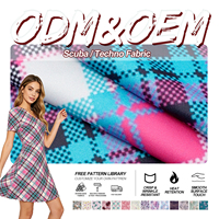 Tissu en maille scuba technique imprimé extensible et stable 100 % polyester pour chemisiers, jupes et vêtements féminins – Qualité supérieure pour les acheteurs