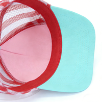 Casquette de baseball en maille ajustable avec logo personnalisé, style Y2K Hip Hop, motif canne à sucre, rayures rose et rouge, visière verte