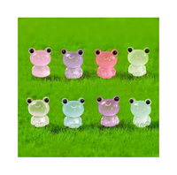 Figurines de grenouilles lumineuses 3D en résine, breloques miniatures d'animaux qui brillent dans le noir, modèle DIY pour porte-clés, bijoux et artisanat